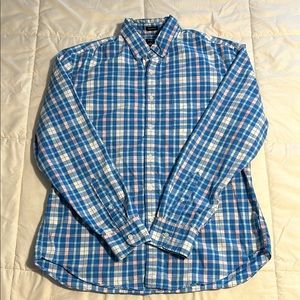 J. Crew Button Down Men’s Size L Blue Long Sleeve Flex Washed Classic